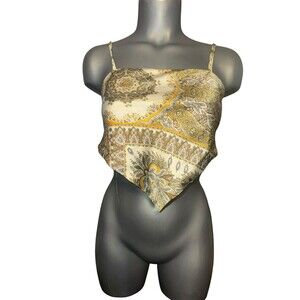 Shein sateen paisley print bandana tank top small